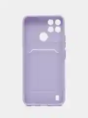Лавандовый чехол с отделением для пластиковой карточки REALME C21Y