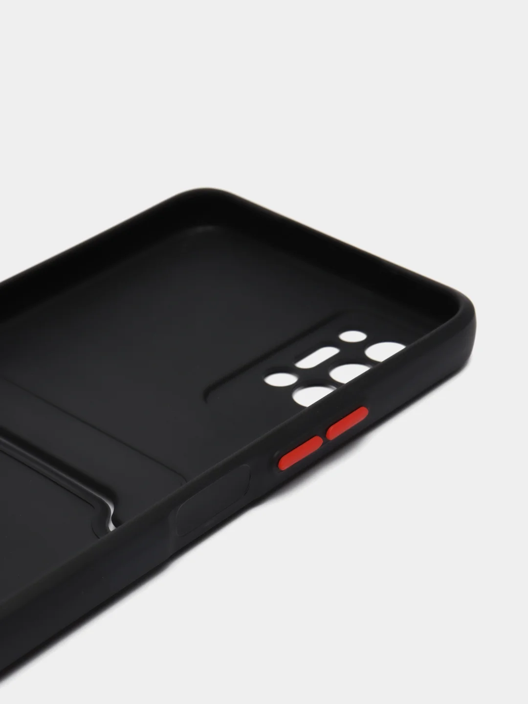 Черный чехол с защитой камеры для Tecno Pova 2, с карманом для пластиковой карты