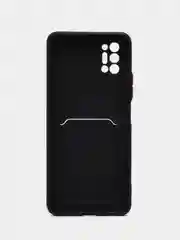 Черный чехол с защитой камеры для Tecno Pova 2, с карманом для пластиковой карты