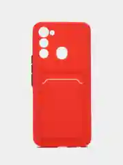 Красный чехол TECNO SPARK 8C  / TECNO SPARK GO 2022 с защитой камеры, карман для пластиковой карты