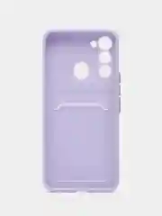 Сиреневый чехол TECNO SPARK 8C  / TECNO SPARK GO 2022 с защитой камеры, карман для пластиковой карты