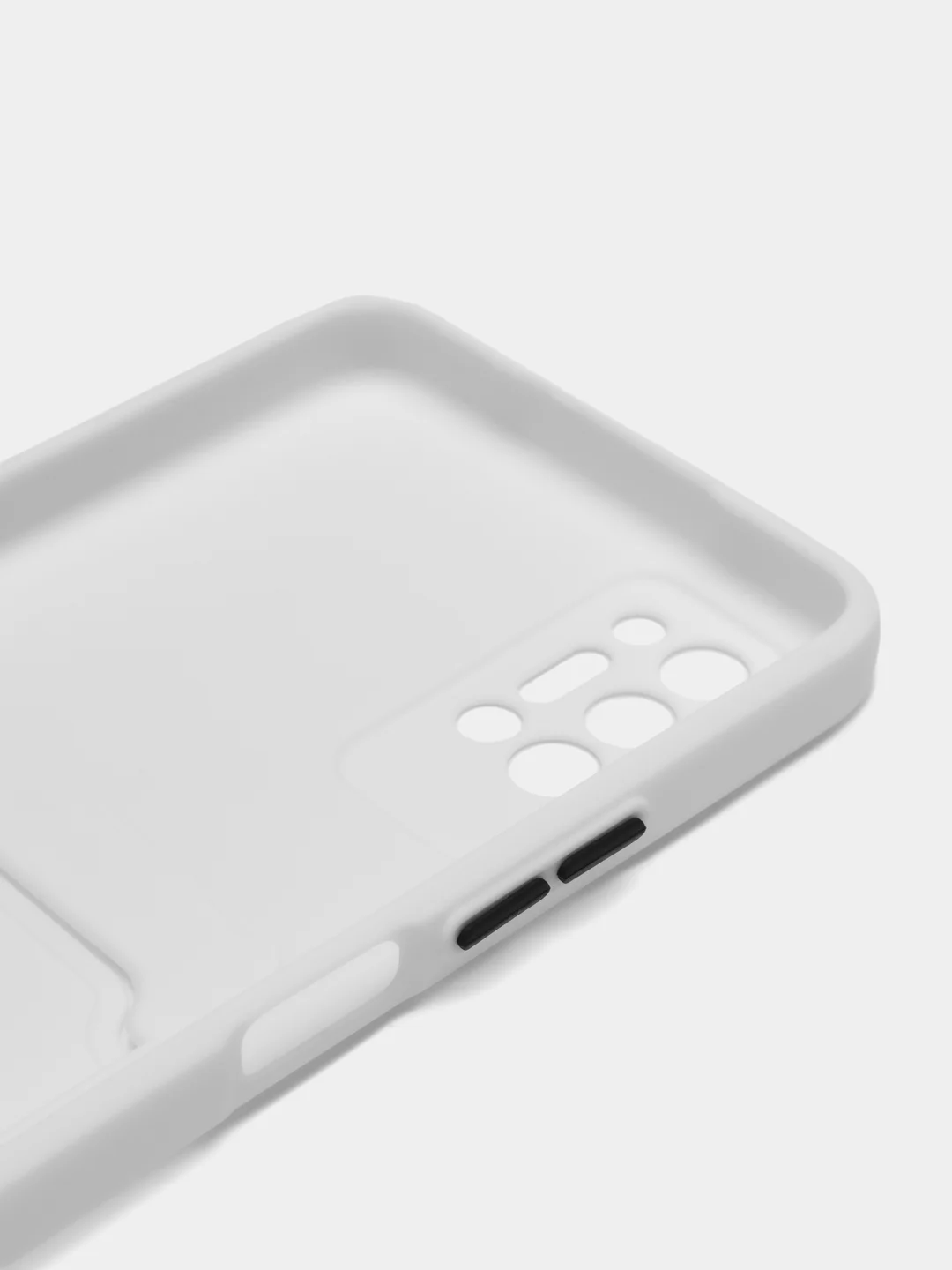 Белый чехол с защитой камеры для Tecno Pova 2, с карманом для пластиковой карты