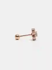 Бордовый микросерьга-пирсинг "Pink Gold" со стержнем из нержавеющей стали