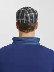 Черный мужская кепка,  в клетку