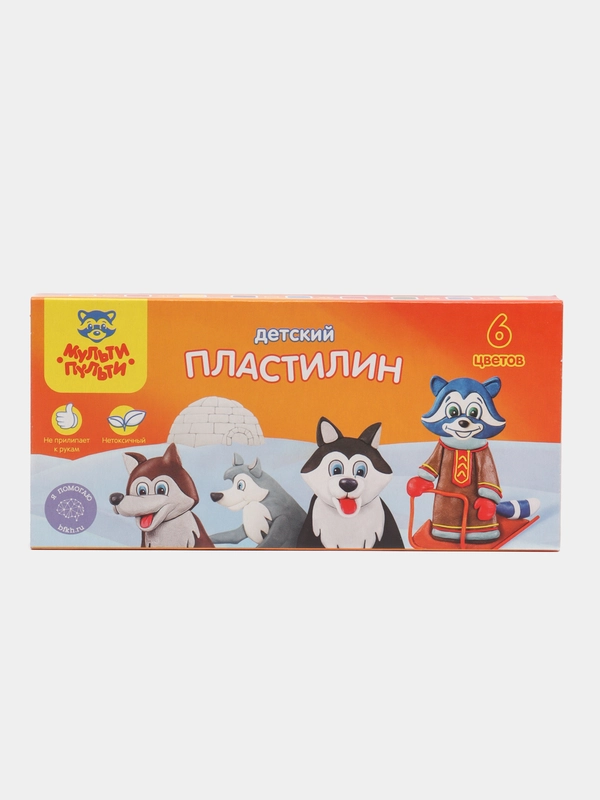 Пластилин Мульти-Пульти "Енот на Аляске", 6 цветов