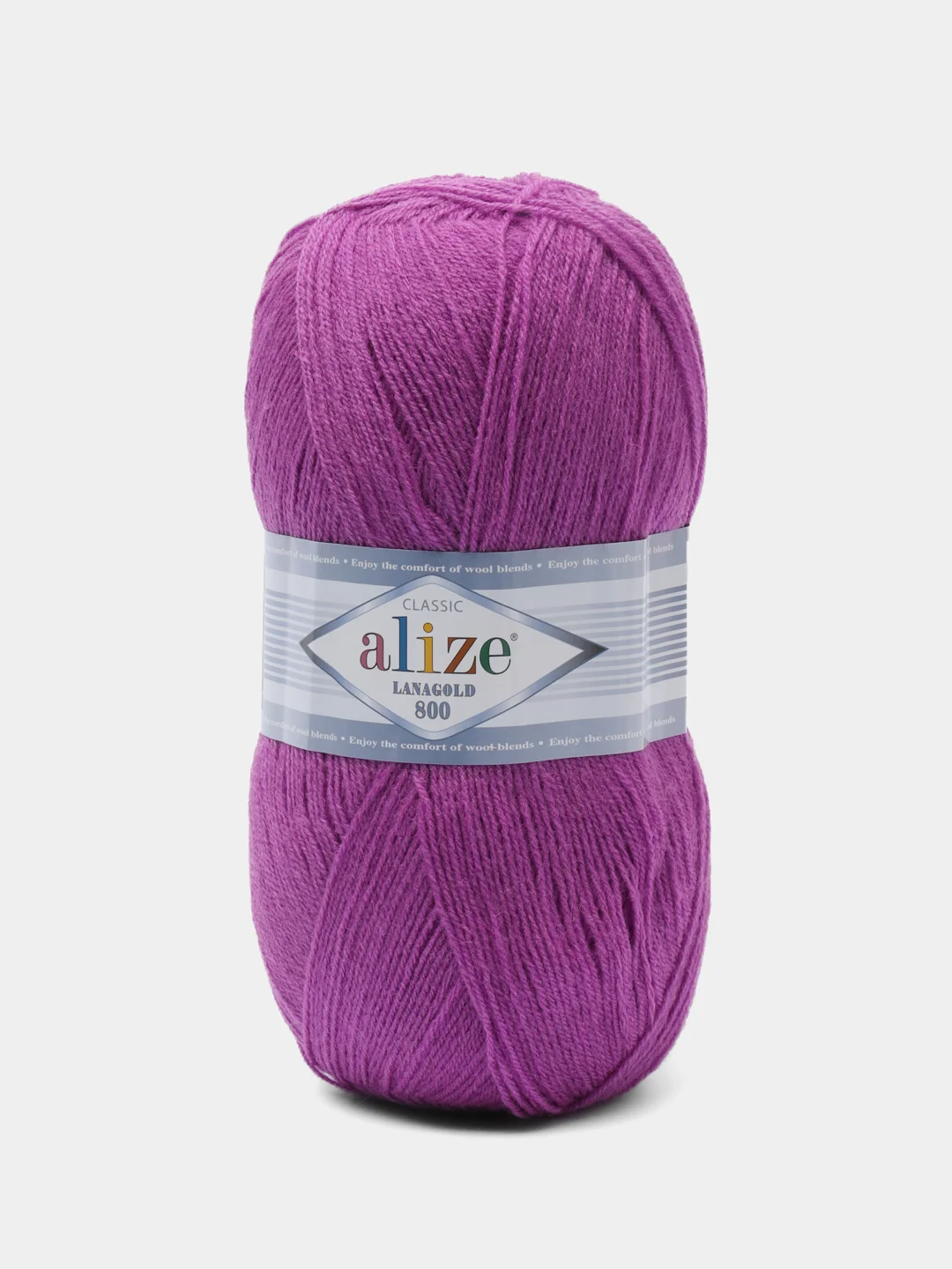 Фиолетовый пряжа Alize Lanagold 800 Акрил 51% Шерсть 49% 100г 800м