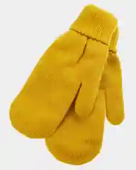 Горчичный варежки детские, зимние, с флисом, вязаные