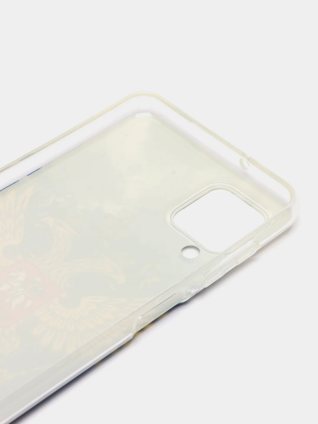 Синий чехол на Samsung Galaxy A12/M12 / Самсунг А12/М12 прозрачный, с рисунком, защита камеры