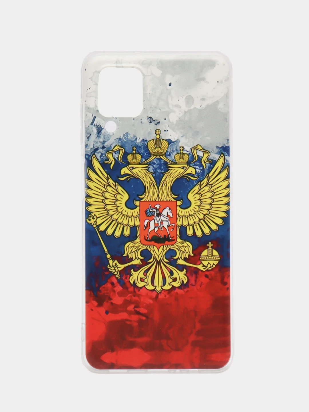 Синий чехол на Samsung Galaxy A12/M12 / Самсунг А12/М12 прозрачный, с рисунком, защита камеры