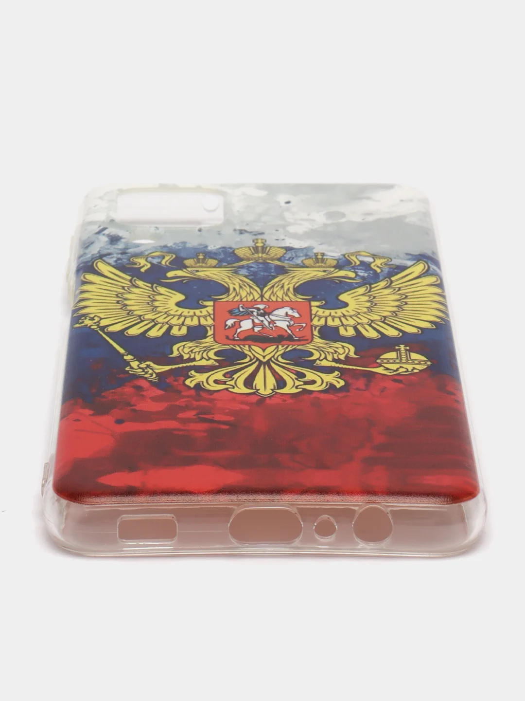 Синий чехол на Samsung Galaxy A12/M12 / Самсунг А12/М12 прозрачный, с рисунком, защита камеры