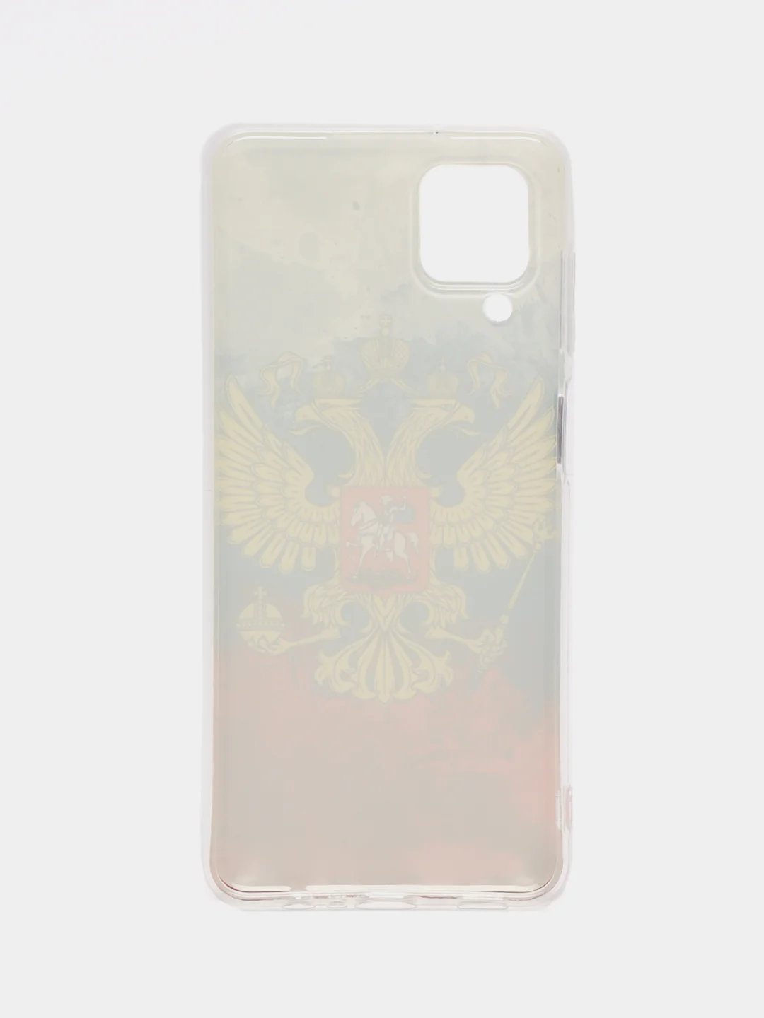 Синий чехол на Samsung Galaxy A12/M12 / Самсунг А12/М12 прозрачный, с рисунком, защита камеры