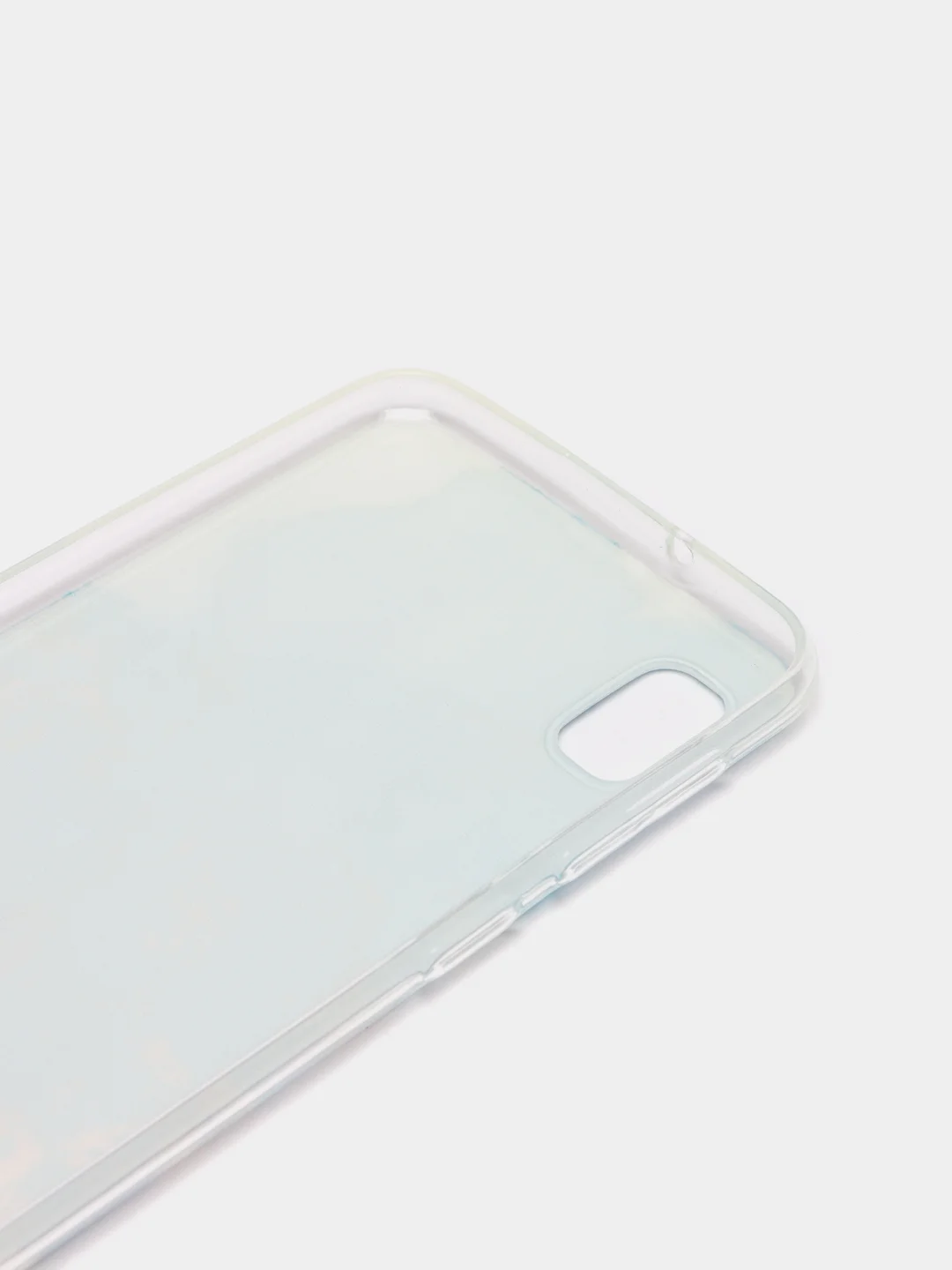 Светло-синий силиконовый чехол на Samsung Galaxy A10 / Самсунг А10 прозрачный с рисунком, защита камеры