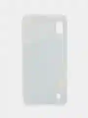 Светло-синий силиконовый чехол на Samsung Galaxy A10 / Самсунг А10 прозрачный с рисунком, защита камеры