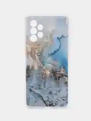Голубой силиконовый чехол на Samsung Galaxy A52/A52s / Самсунг А52/A52s прозрачный, с рисунком