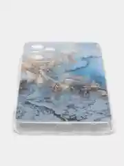 Голубой силиконовый чехол на Samsung Galaxy A52/A52s / Самсунг А52/A52s прозрачный, с рисунком