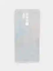 Голубой силиконовый чехол на Xiaomi Redmi 9 / Сяоми Редми 9 прозрачный, с рисунком, защита камеры