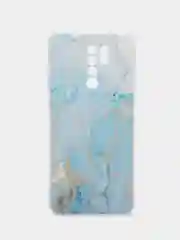Светло-синий силиконовый чехол на Xiaomi Redmi 9 / Сяоми Редми 9 прозрачный, с рисунком, защита камеры