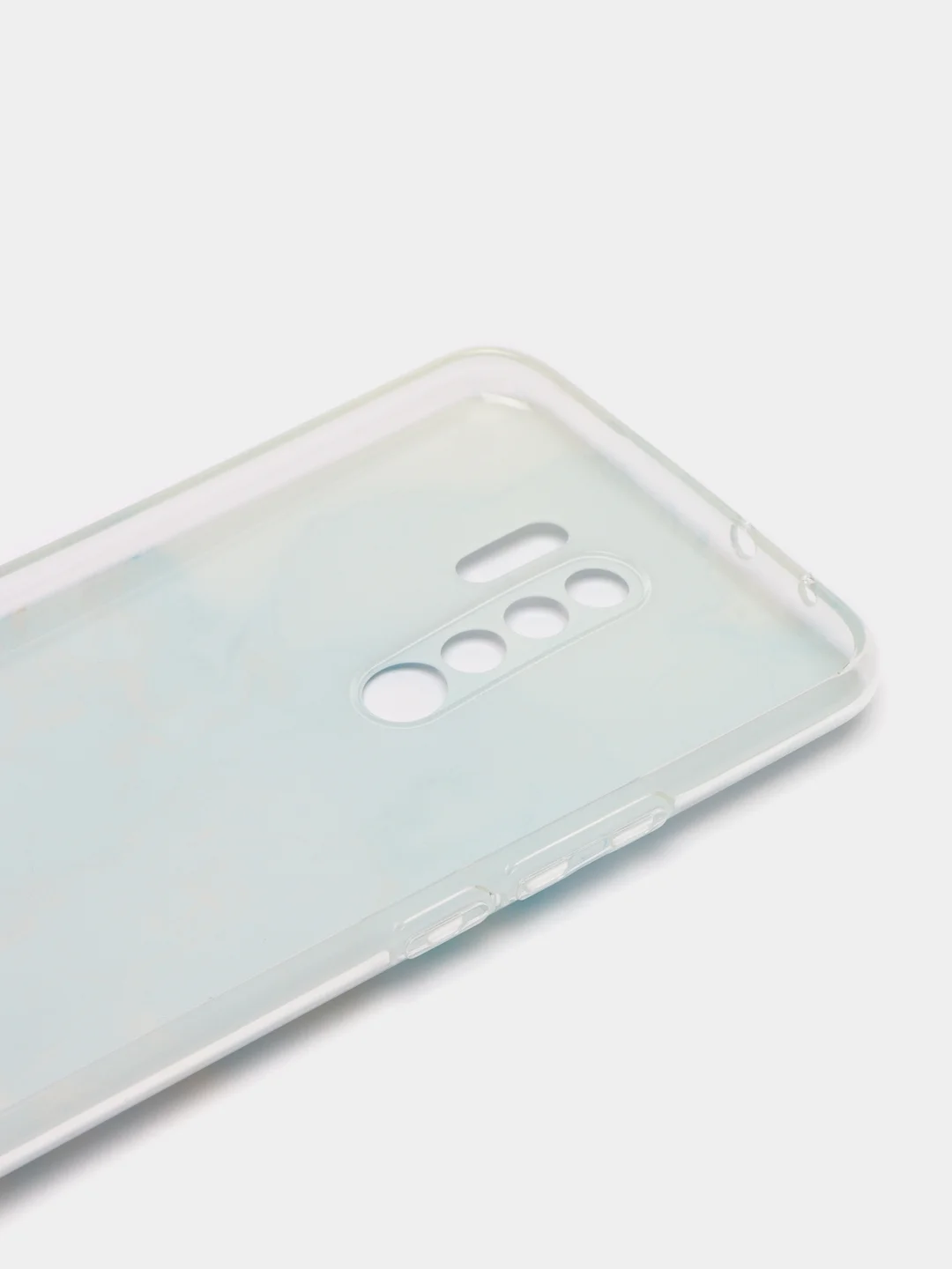 Светло-синий силиконовый чехол на Xiaomi Redmi 9 / Сяоми Редми 9 прозрачный, с рисунком, защита камеры