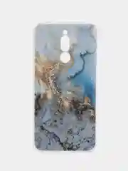Голубой силиконовый чехол на Xiaomi Redmi 8 / Сяоми Редми 8 прозрачный, с рисунком, защита камеры