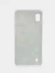 Бирюзовый силиконовый чехол на Samsung Galaxy A10 / Самсунг А10 прозрачный с рисунком, защита камеры