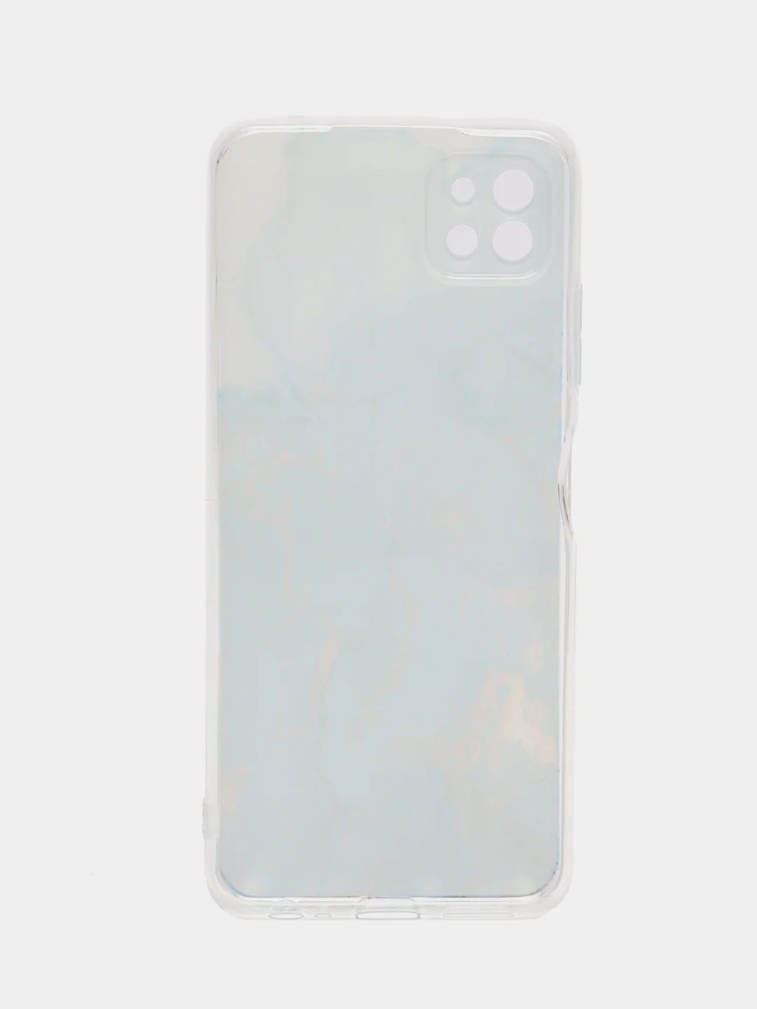 Светло-синий силиконовый чехол на Samsung Galaxy A22s 5G / Самсунг А22s 5G прозрачный, с рисунком
