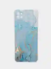 Светло-синий силиконовый чехол на Samsung Galaxy A22s 5G / Самсунг А22s 5G прозрачный, с рисунком