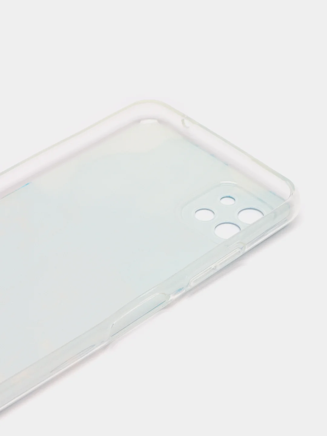 Светло-синий силиконовый чехол на Samsung Galaxy A22s 5G / Самсунг А22s 5G прозрачный, с рисунком