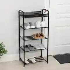 Подставка для обуви, 5 ярусов, 45*30*95 см, цвет чёрный