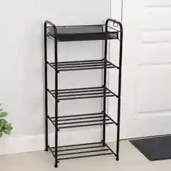 Подставка для обуви, 5 ярусов, 45*30*95 см, цвет чёрный