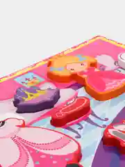 Розовый деревянная рамка с вкладышами, развивающая игрушка