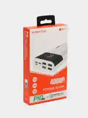 Белый портативный внешний аккумулятор Power Bank Borofone BT01 40000 мАч, 4 USB