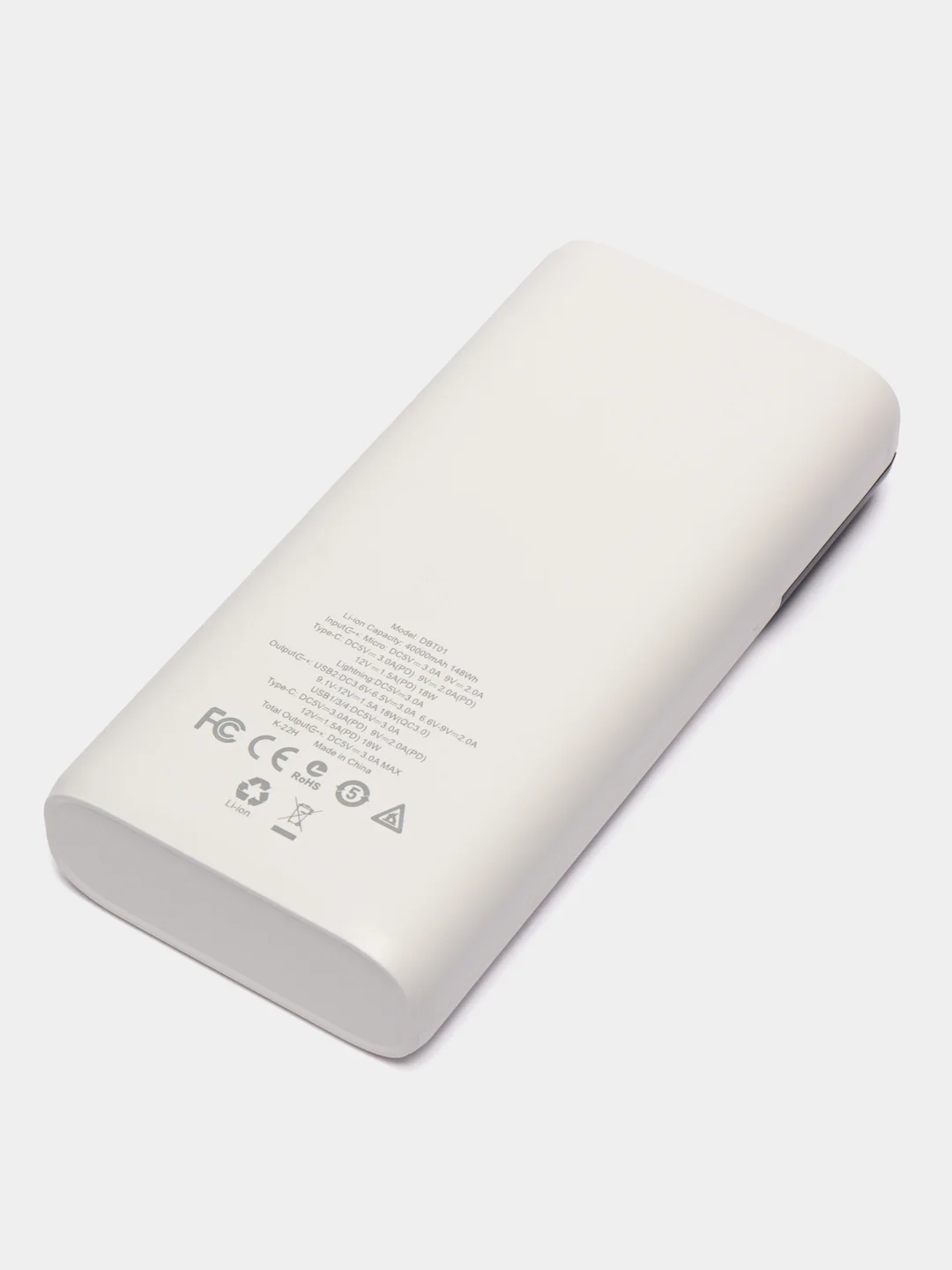 Белый портативный внешний аккумулятор Power Bank Borofone BT01 40000 мАч, 4 USB