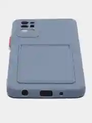 Серый чехол с защитой камеры для Tecno Pova 2, с карманом для пластиковой карты