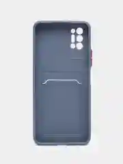 Серый чехол с защитой камеры для Tecno Pova 2, с карманом для пластиковой карты