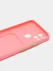 Розовый чехол с отделением для пластиковой карточки REALME C21Y