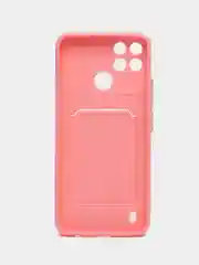 Розовый чехол с отделением для пластиковой карточки REALME C21Y