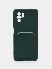 Тёмно-зелёный чехол XIAOMI POCO M5S / Redmi Note 10 / NOTE 10s  для пластиковой карточки , защита камеры