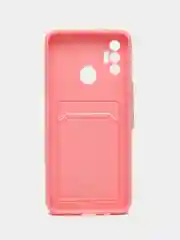 Розовый чехол с отделением для пластиковой карточки TECNO SPARK 7