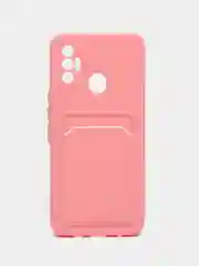 Розовый чехол с отделением для пластиковой карточки TECNO SPARK 7