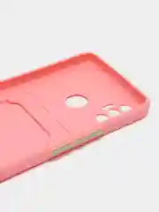 Розовый чехол с отделением для пластиковой карточки TECNO SPARK 7