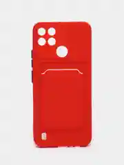 Красный чехол с отделением для пластиковой карточки REALME C21Y