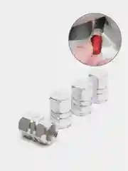Серебряный колпачки автомобильные на ниппель, золотник для колес, шин машины металлические, 4 шт