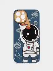 Темно-синий чехол "Космонавт" для iPhone, на айфон 11 12 13 XR Pro mini X XS 7/8/se