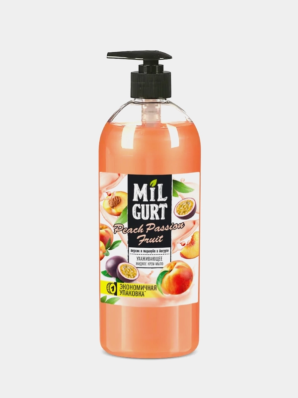 Крем-мыло жидкое MILGURT "Персик и маракуйя в йогурте", 860 г
