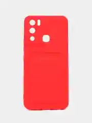 Красный чехол Infinix HOT 12I, с защитой камеры и карманом для пластиковой карты
