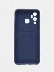 Синий чехол Infinix Hot 12 Play, с защитой камеры, с карманом для пластиковой карты