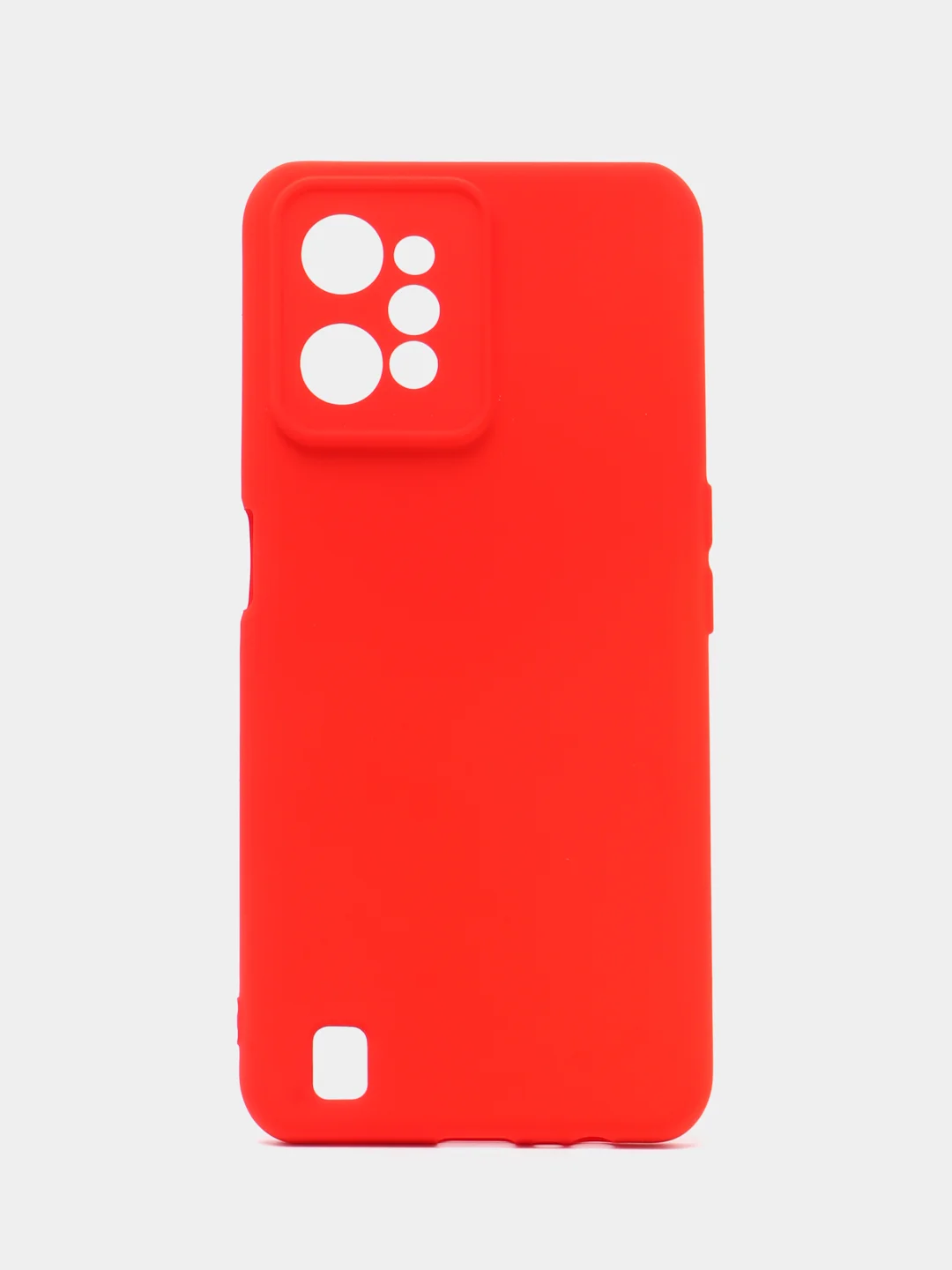 Красный чехол для REALME C31 с защитой камеры и бархатом внутри