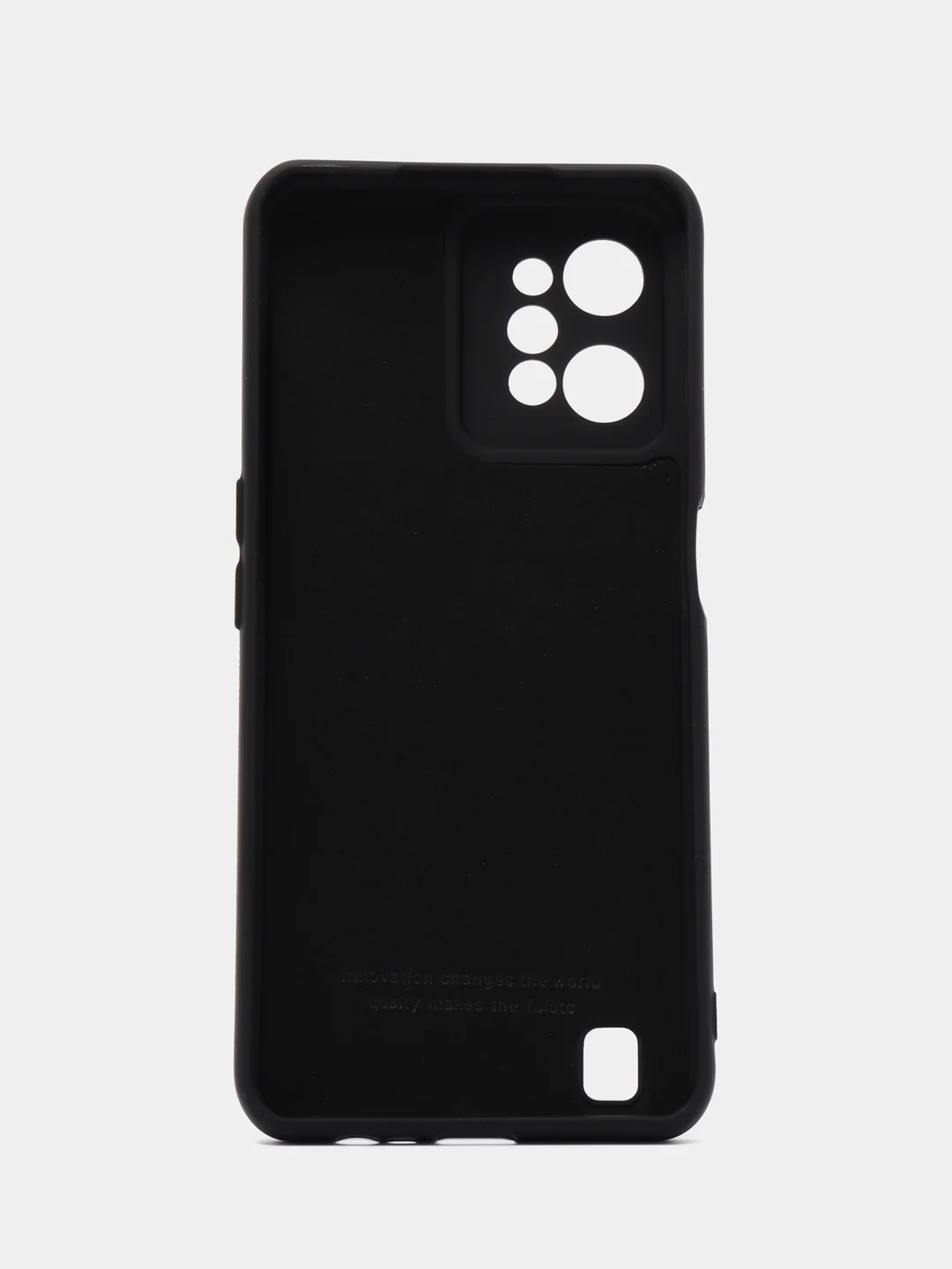 Черный чехол для REALME C31 с защитой камеры и бархатом внутри