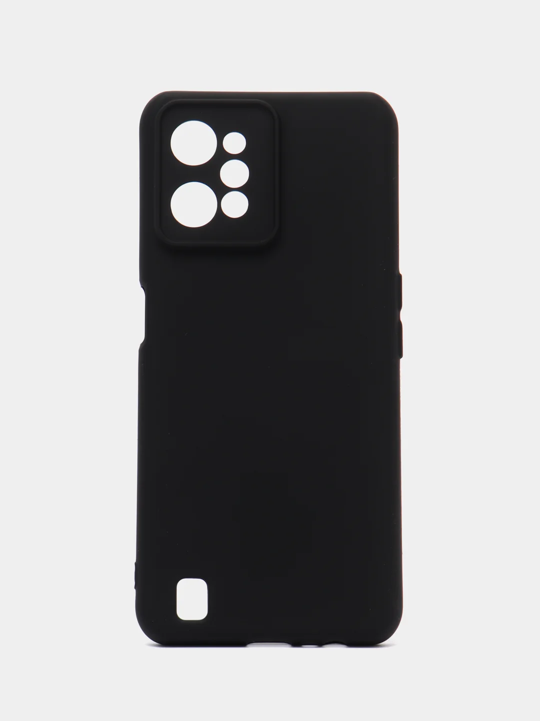 Черный чехол для REALME C31 с защитой камеры и бархатом внутри