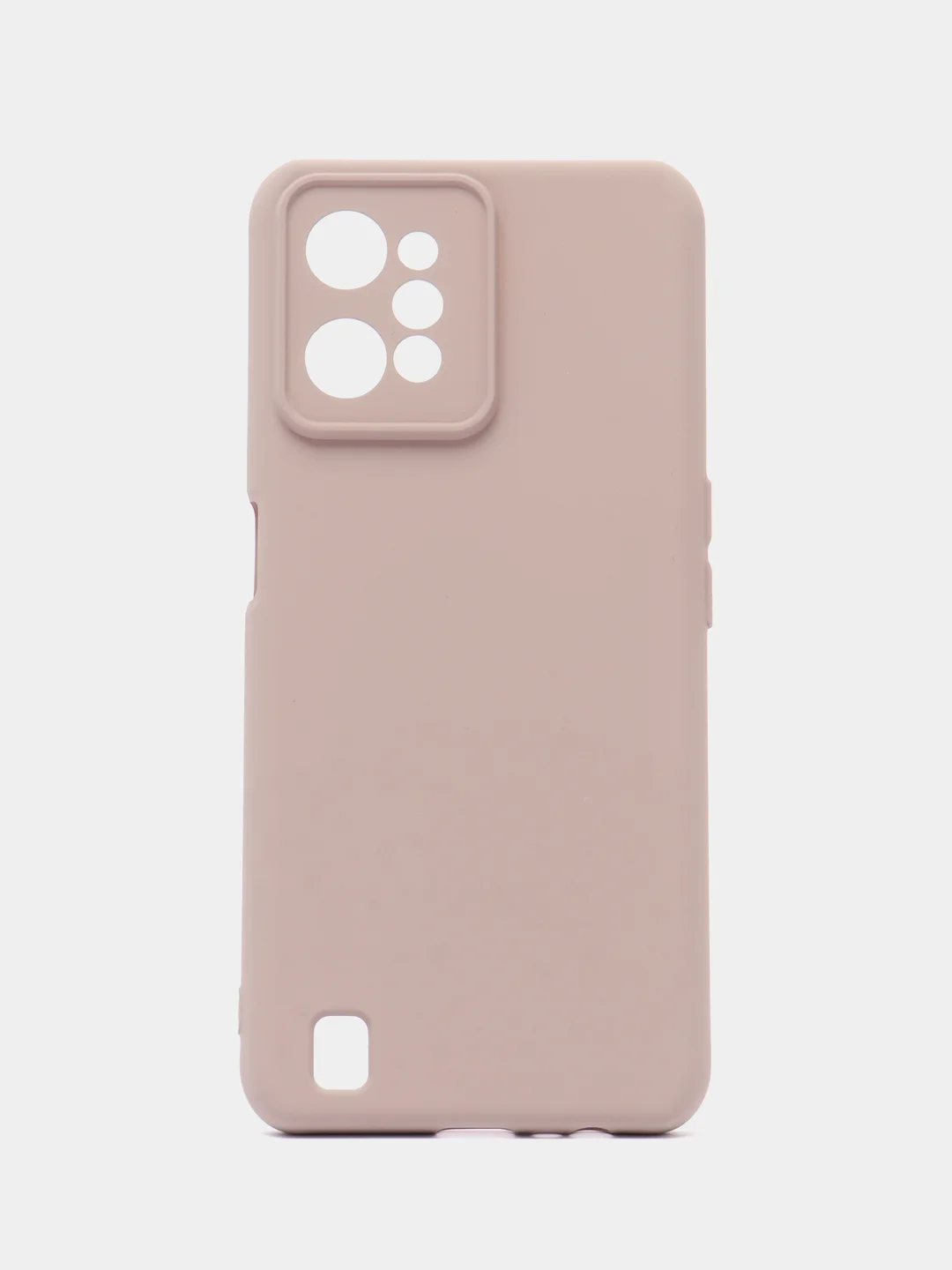 Кремовый чехол для REALME C31 с защитой камеры и бархатом внутри
